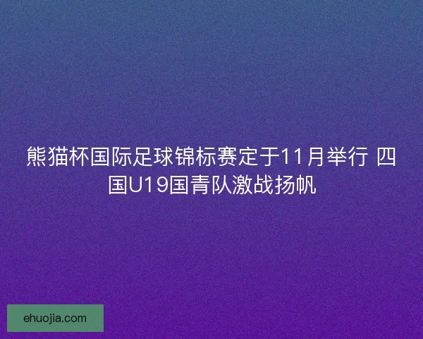 熊猫杯国际足球锦标赛定于11月举行 四国U19国青队激战扬帆
