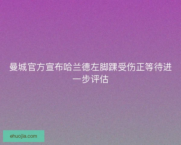 曼城官方宣布哈兰德左脚踝受伤正等待进一步评估
